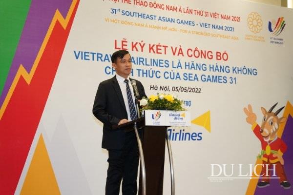 Tổng Giám đốc Vietravel Airlines Vũ Đức Biên phát biểu tại lễ ký kết thỏa thuận